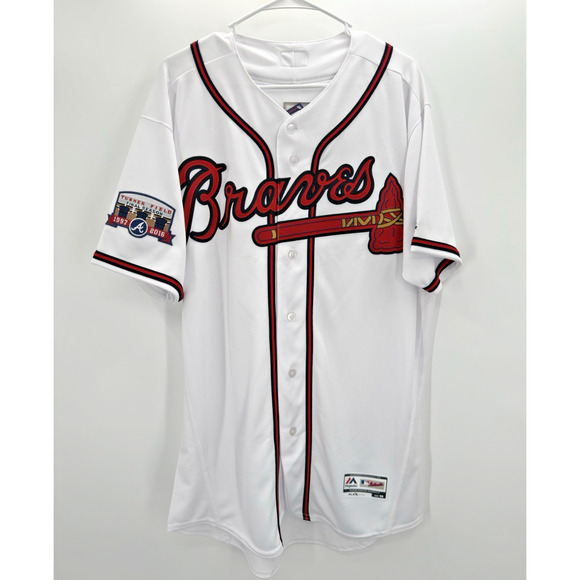 Atlanta Braves Majestic Jersey White Turner Field Final Season Men's Size 48 New - Picture 1 of 9